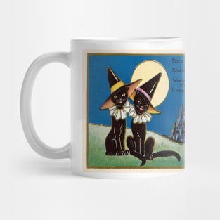 Vintage Halloween Black Cats Mug